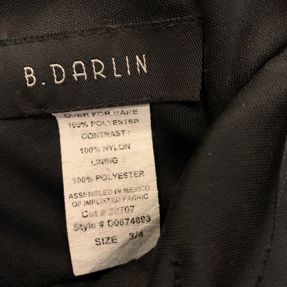 B Darlin Black Sequins Navy Blue Pleated Sheer Strapless High Low Dress Size 3/4 - Picture 4 of 6